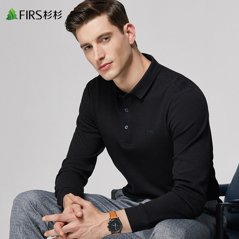 杉杉长袖2020秋季新款中年polo衫 杉杉outlets店T恤