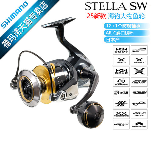 禧玛诺SHIMANO旗舰斯泰拉25款STELLA SW纺车轮海钓矶钓路亚轮鱼轮 - 图0