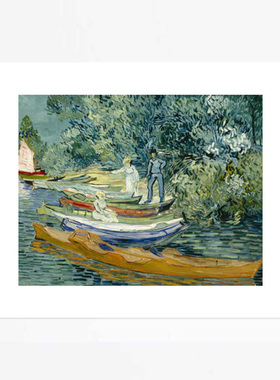 liveart 梵高Vincent 绿色水景系列 公园情侣 原版装饰画海报画芯