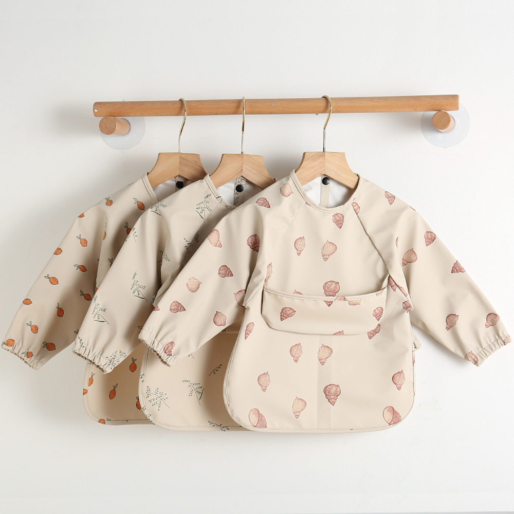 ins丹麦儿童长袖全身防水反穿衣宝宝吃饭罩衣PU围兜婴儿饭兜防脏,淘宝优惠券,粉丝福利购,淘宝优惠卷