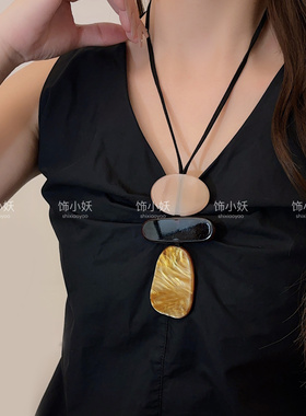 新中式晕染水滴几何项链