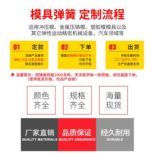 国产黄色矩形普通模具扁线压缩弹簧五金TF极轻负荷非合金钢弹簧 - 图2