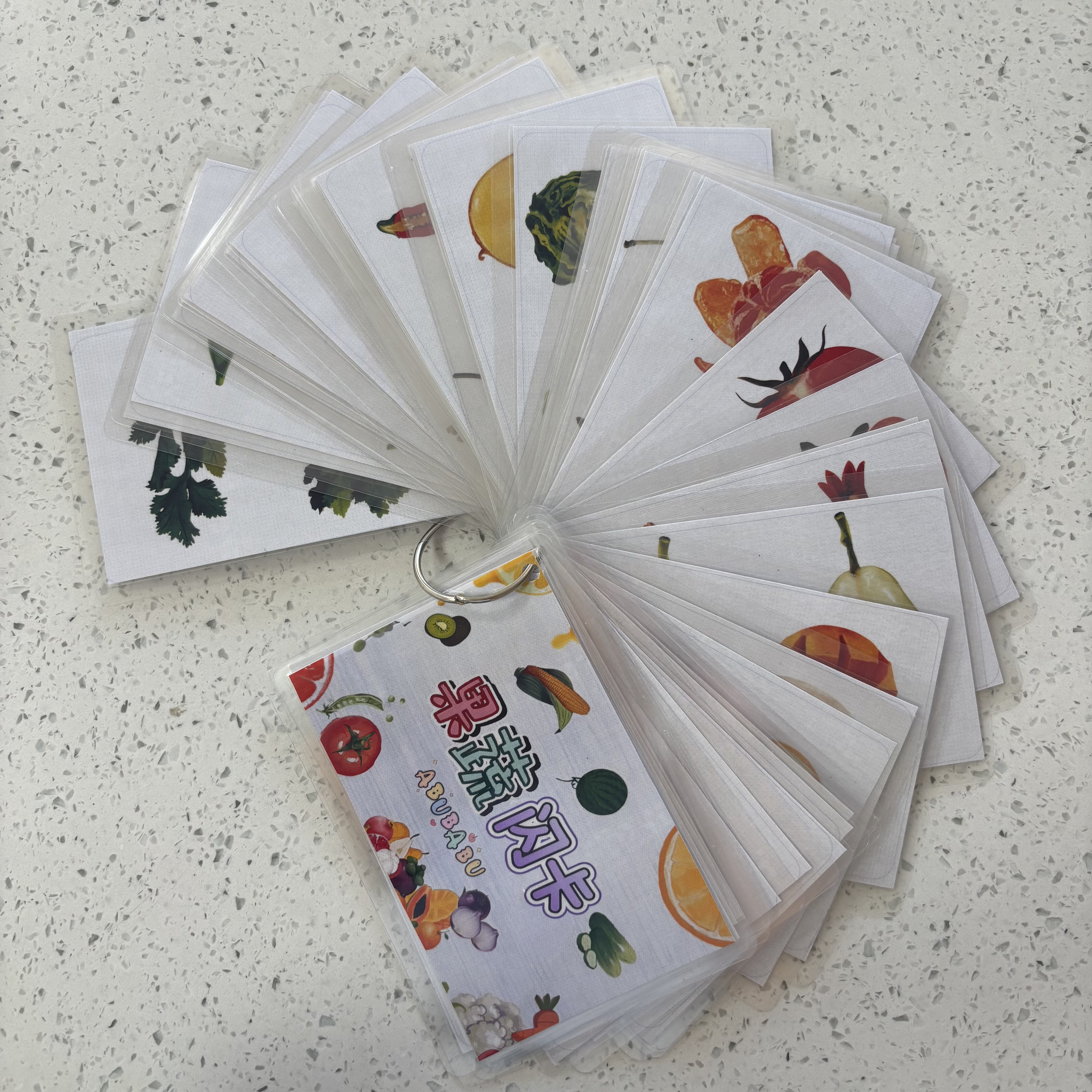 自制A6塑封果蔬闪卡TPR指令卡片场景卡认知动物巴布交通工具 - 图0