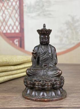 铜佛摆件佛供黄铜地藏王佛像仿古微雕铜件古玩铜器铜雕佛铜摆饰