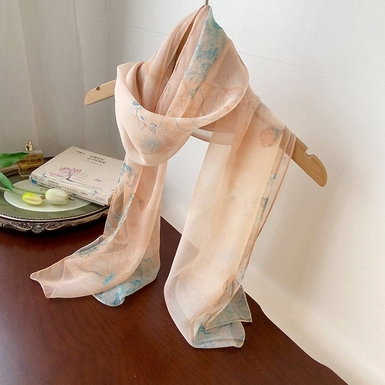 花色长条丝巾女春秋薄款时尚百搭乔其纱多色印花小纱巾防晒披肩,淘宝优惠券,粉丝福利购,淘宝优惠卷