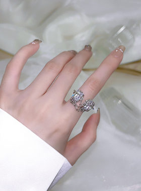 魅芽仙骨精致银色ins冷性开口戒