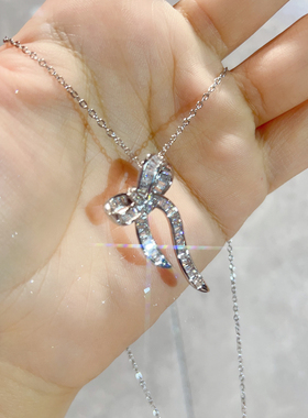 魅芽仙骨超美璀璨蝴蝶结项链