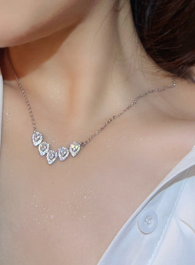 魅芽仙骨锆石微镶镀金气质锁骨链