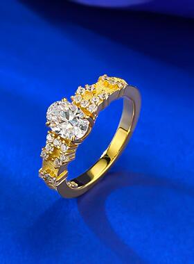 轻奢珠宝S925银镀金中古鸽子蛋5*