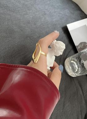 欧美ins潮不规则异性s925纯银戒指夸张百搭嘻哈朋克冷淡风指环女