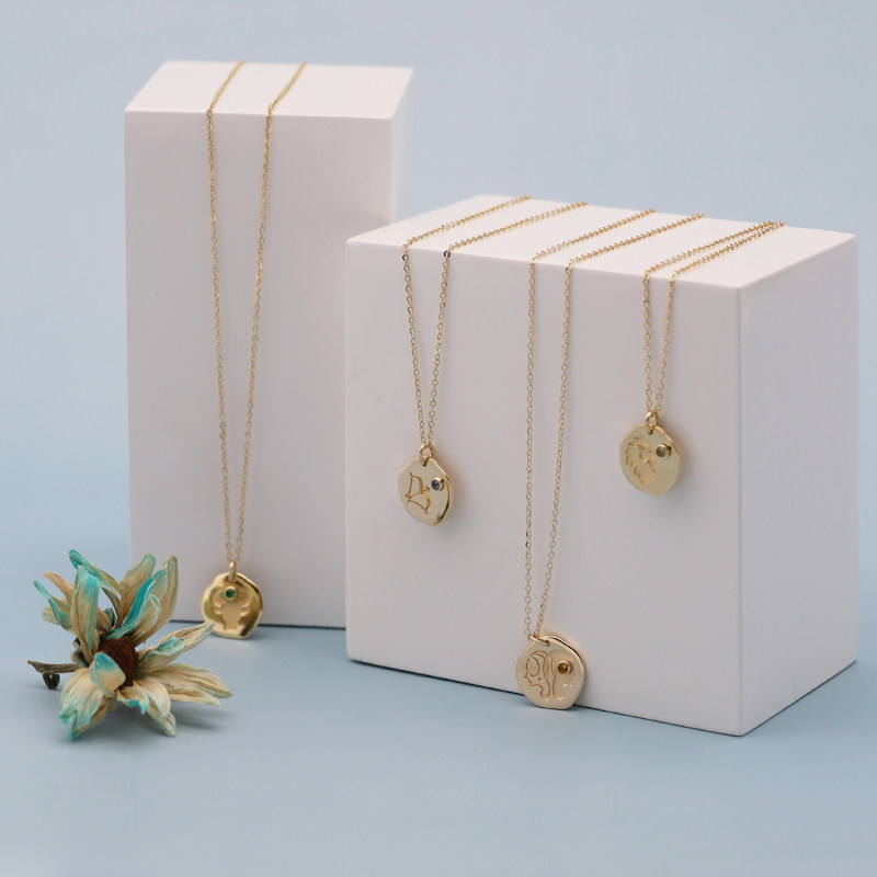 mscat星座女9k金守护石送女友颈链 无有乐园项链