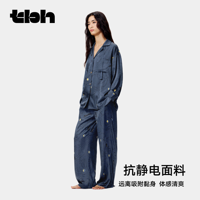 tbh野兽派家居都市野兽黑豹星光缎家居服男四季可外穿情侣睡衣女,淘宝优惠券,粉丝福利购,淘宝优惠卷