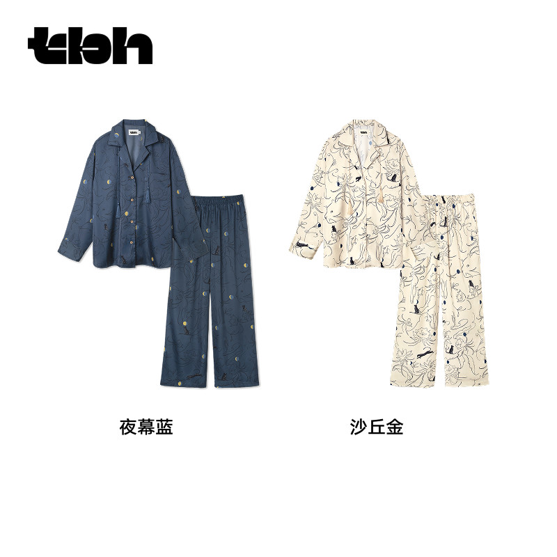 tbh野兽派家居都市野兽黑豹星光缎家居服男四季可外穿情侣睡衣女,淘宝优惠券,粉丝福利购,淘宝优惠卷