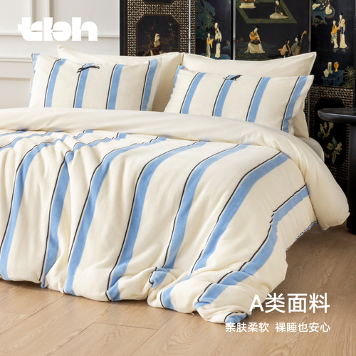 tbh野兽派家居床上四件套都市野兽黑豹法兰绒加厚保暖床品套件冬 - 图2