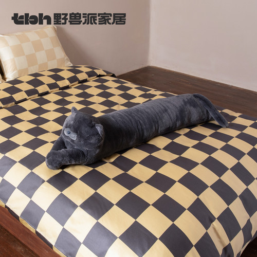 tbh野兽派家居懒蓝猫长条抱枕夹腿靠垫沙发腰枕送人礼物 - 图0