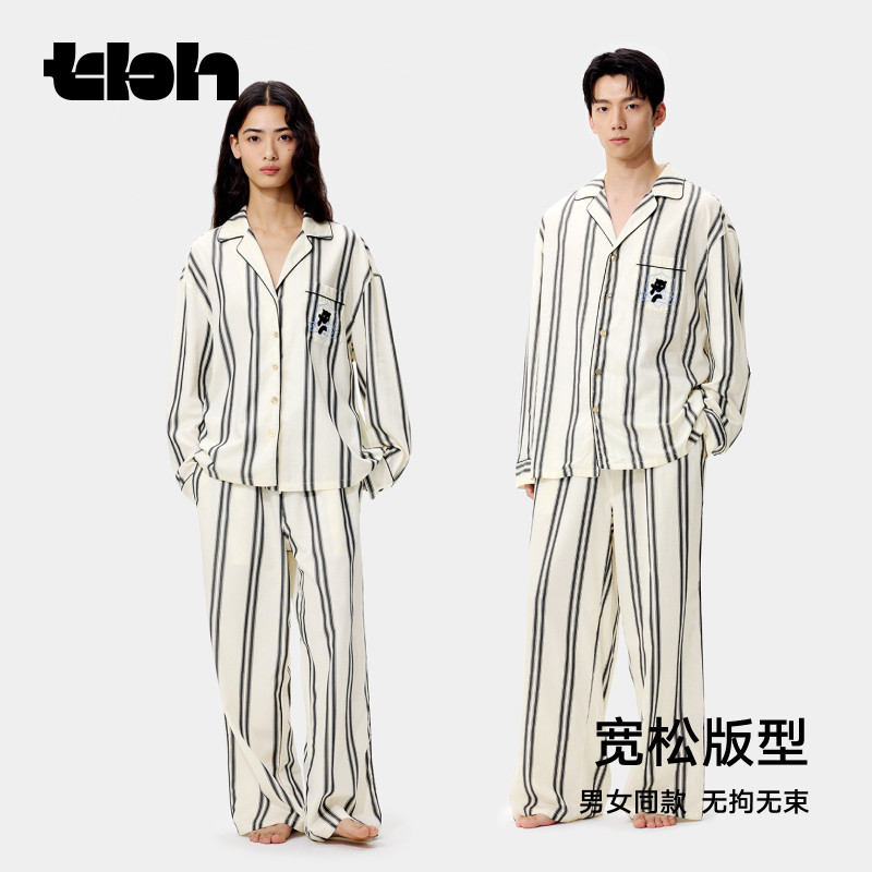 tbh野兽派家居都市野兽黑豹天丝棉家居服套装四季可外穿情侣睡衣,淘宝优惠券,粉丝福利购,淘宝优惠卷