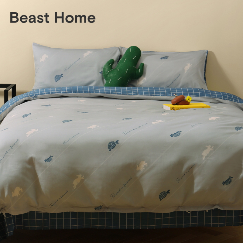 野兽派家纺缎纹纯棉印花四件套床上用品夏季床品 BEAST THE 野兽派家纺缎纹纯棉印花四件套床上用品夏季床品 BEAST THE
