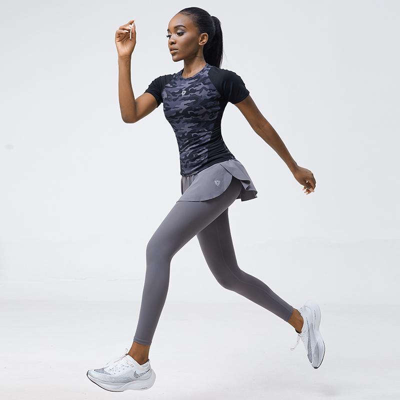 科里芙普拉提瑜伽长裤女新款户外晨跑步训练健身裤紧身透气运动裤 - 图2