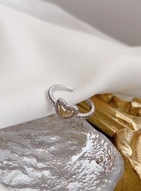 复古闺蜜戒爱心数字开口指环简约