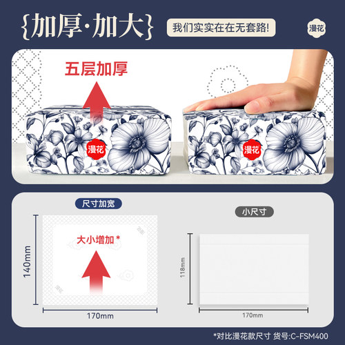 漫花40大包整箱抽纸批发餐巾纸家庭装卫生纸厕纸加厚擦手纸面巾纸 - 图1