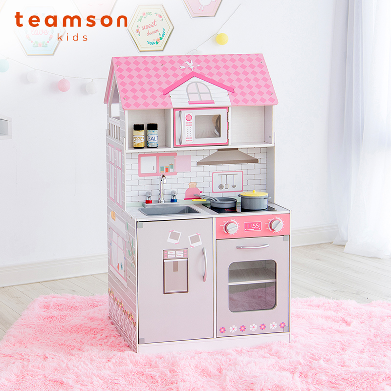 teamson迪生家双面娃娃屋儿童厨房公主女孩宝宝过家家玩具屋