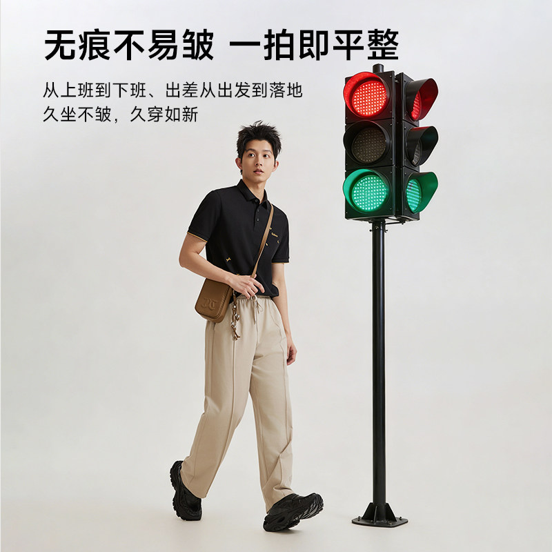 【金线刺绣】卡宾通勤百搭绣花短袖男装