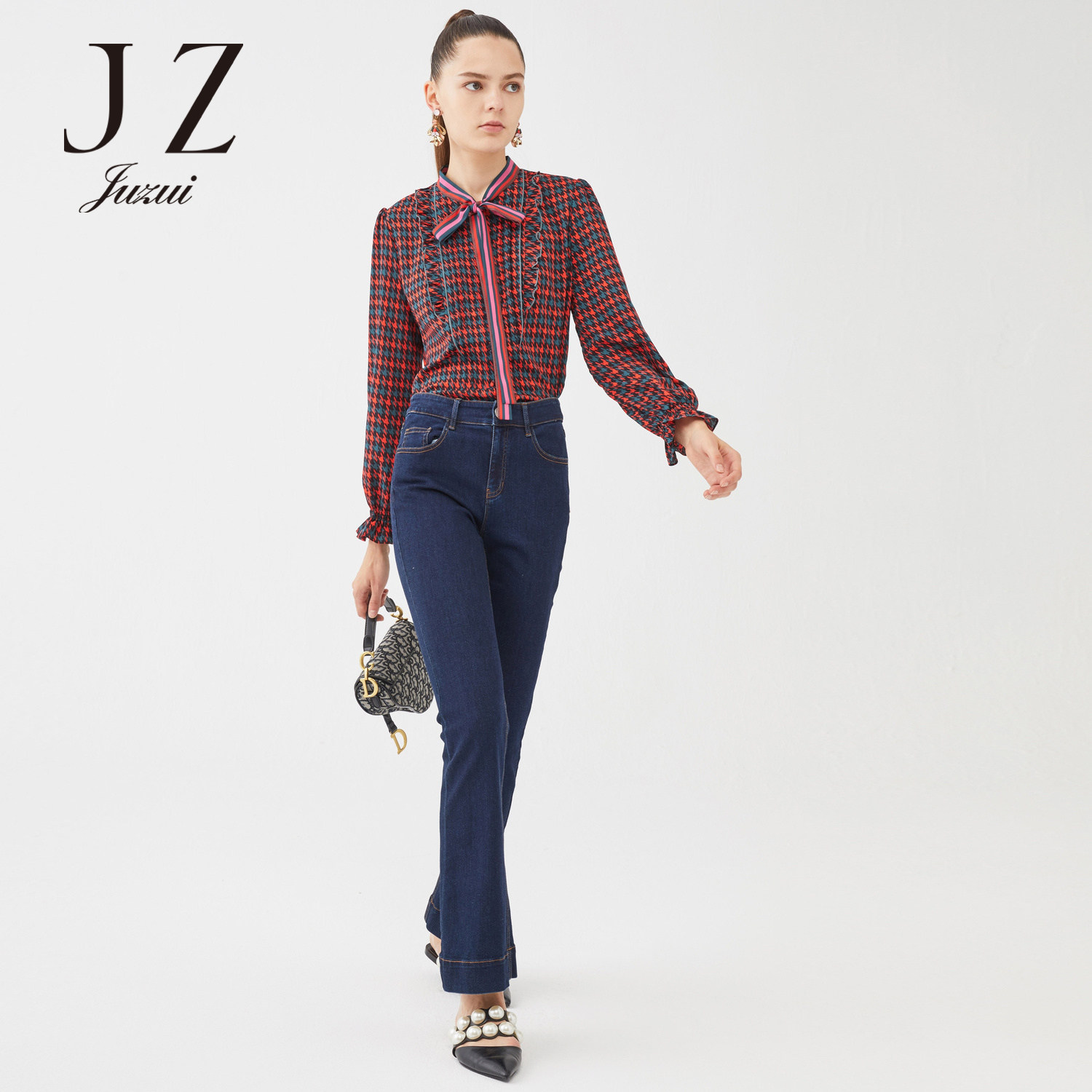 juzui /玖姿官方奥莱店冬季女衬衫 玖姿outlets店衬衫