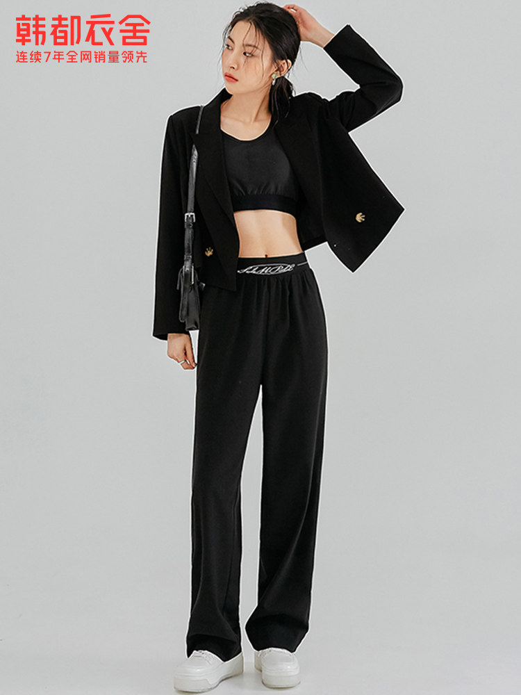 韩都衣舍outlets秋新松紧腰显瘦 韩都衣舍outlets店休闲裤