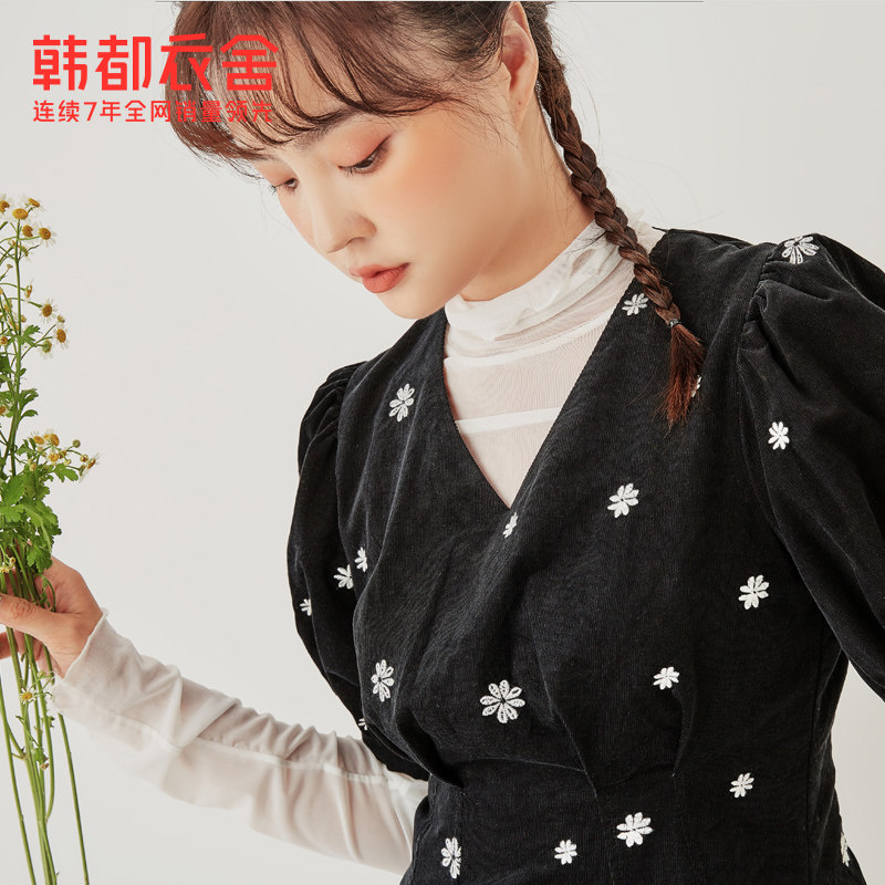 韩都衣舍outlets秋装新款小连衣裙 韩都衣舍outlets店连衣裙