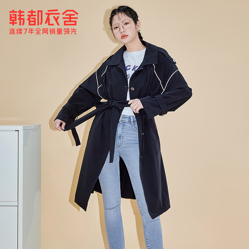 韩都衣舍outlets女2021新款风衣 韩都衣舍outlets店风衣