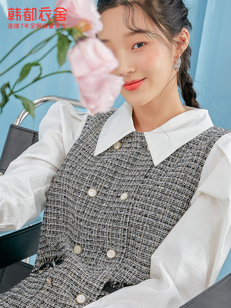 韩都衣舍outlets小个子显高衬衫裙 韩都衣舍outlets店连衣裙