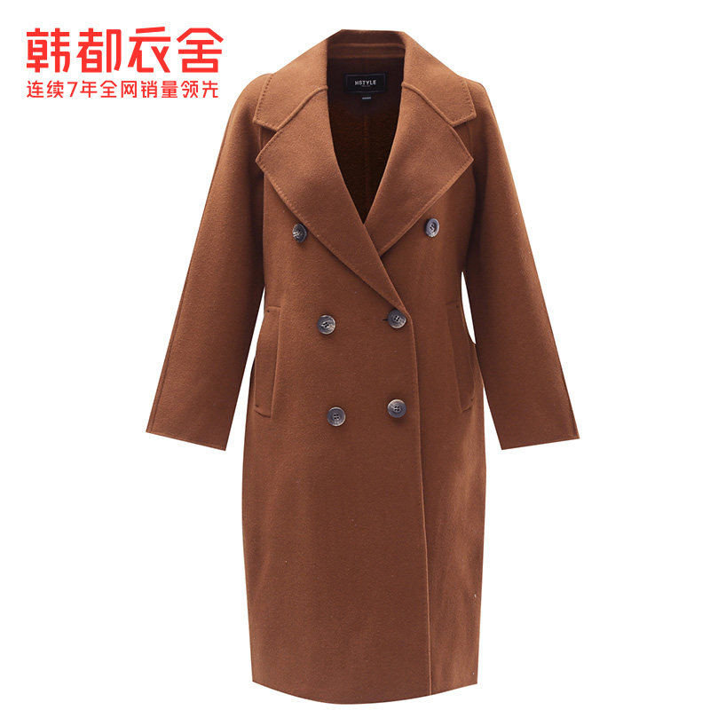 韩都衣舍outlets冬韩版宽松长款 韩都衣舍outlets店毛呢外套