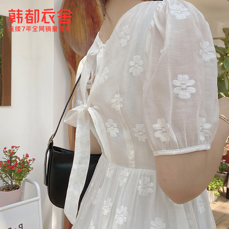 韩都衣舍outlets方领2021连衣裙 韩都衣舍outlets店连衣裙