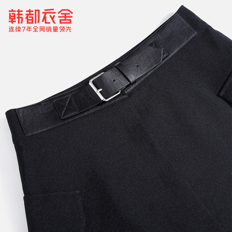 韩都衣舍outlets冬高腰开叉连衣裙 韩都衣舍outlets店连衣裙