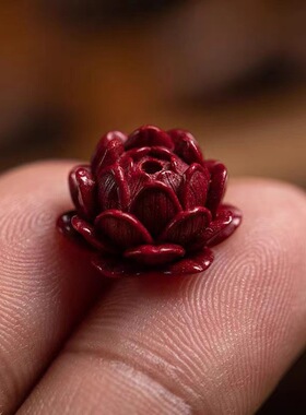朱砂紫金砂立体莲花吊坠DIY手链项链饰品配件手编绳钥匙扣包挂饰