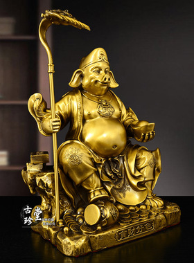 黄铜猪八戒招财摆件铜猪天蓬元帅铜雕家居桌面供奉佛像净坛使者