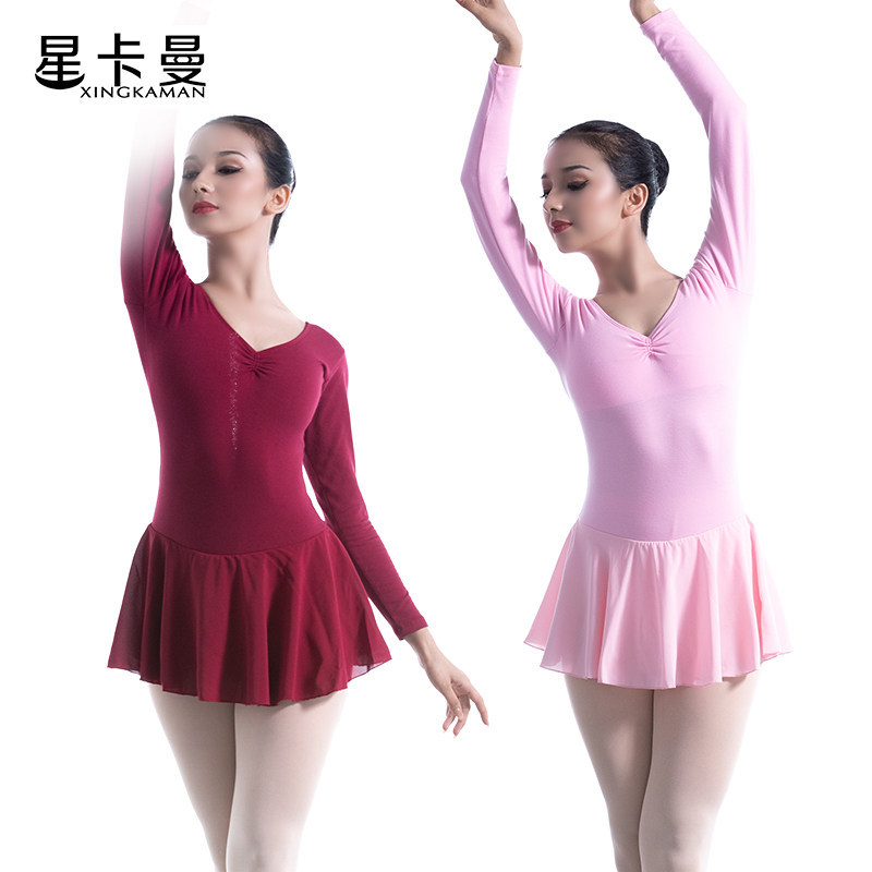 冬季芭蕾舞体操形体服空中连体服 星卡曼芭蕾舞服