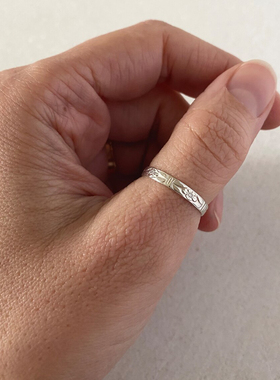 925纯银复古戒指食指环