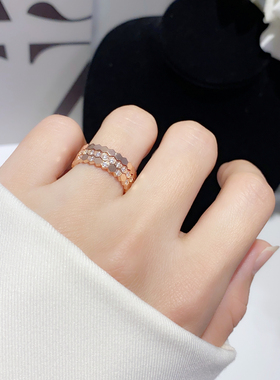 蜂巢纯银镀金精工戒指