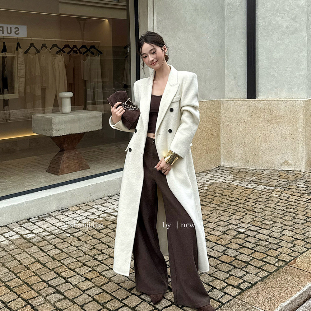 LS述致 简约优雅时髦长款风衣外套女2025秋冬新款大衣女装D2958#,淘宝优惠券,粉丝福利购,淘宝优惠卷