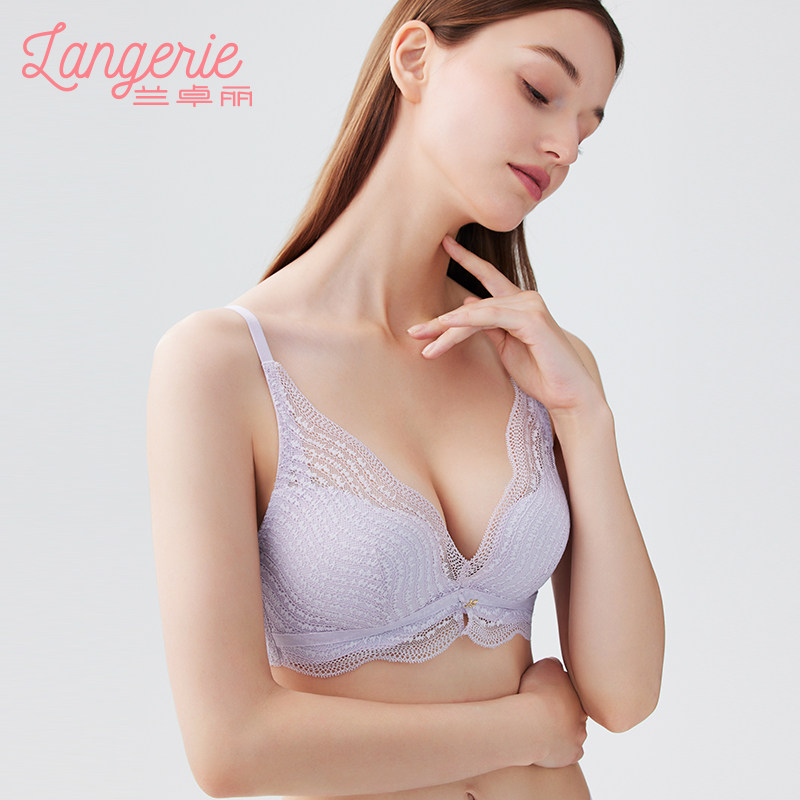 兰卓丽女小胸聚拢无钢圈法式文胸 兰卓丽outlets店文胸