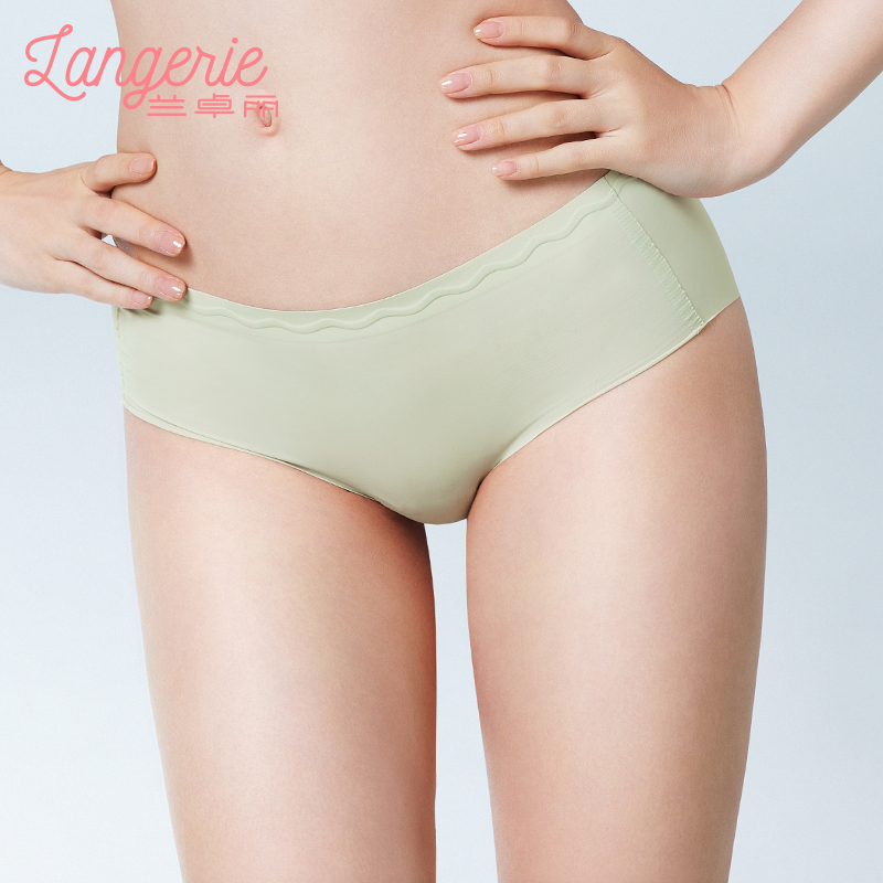 【2条装】兰卓丽内裤女纯棉底裆中低腰平角裤舒适短裤无痕底裤 - 图0