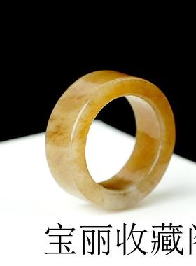 糖色和田玉扳指女款且末糖戒指糖玉戒指女素圈玉石戒圈玉戒指女士