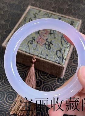 芋泥波波冰种紫罗兰玉髓玛瑙手镯女年轻款飘紫色镯子高端精品百搭