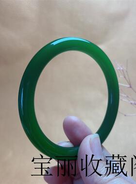 碧玉圆条手镯和田玉细条叮当镯阳绿无黑点俄罗斯新坑料羊脂玉镯子