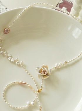 天然淡水珍珠巴洛克长款毛衣链