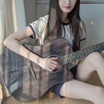 KASHAT41 Inch Bright Light Veneer Guitar Beginners Girls Boys Special New Hand Students Self Taught Folk Songs