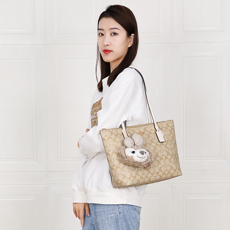 【官方授权】COACH/蔻驰女大容量通勤单肩托特包秋冬2023新款正品