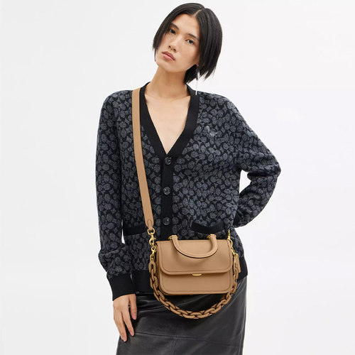 【正品保证】COACH/蔻驰 女包ROGUE小方包皮质手提包单肩包 - 图2