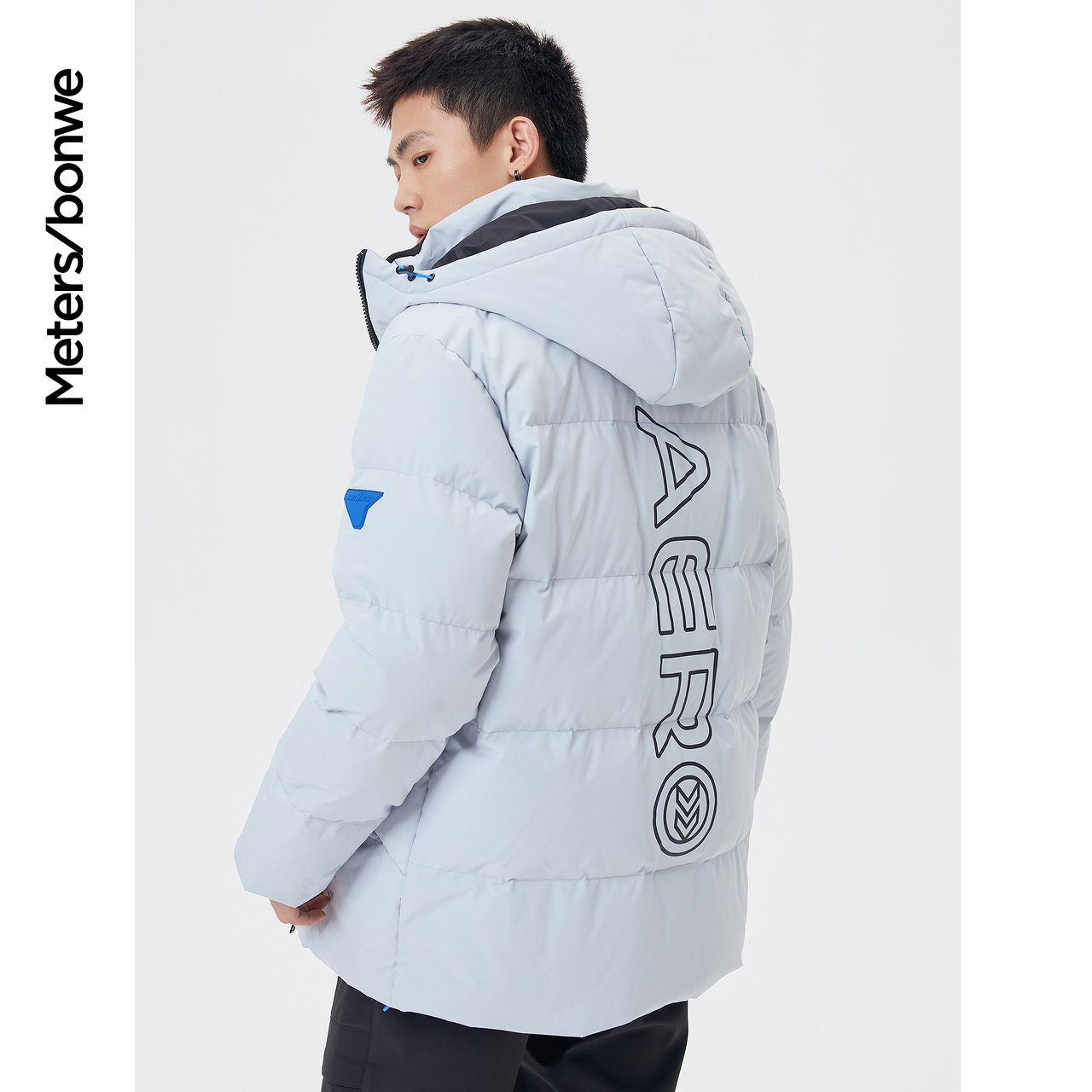 美特斯邦威男装后背印花羽绒羽绒服 美特斯邦威outlets店羽绒服